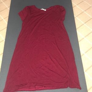 Maroon T-shirt Dress